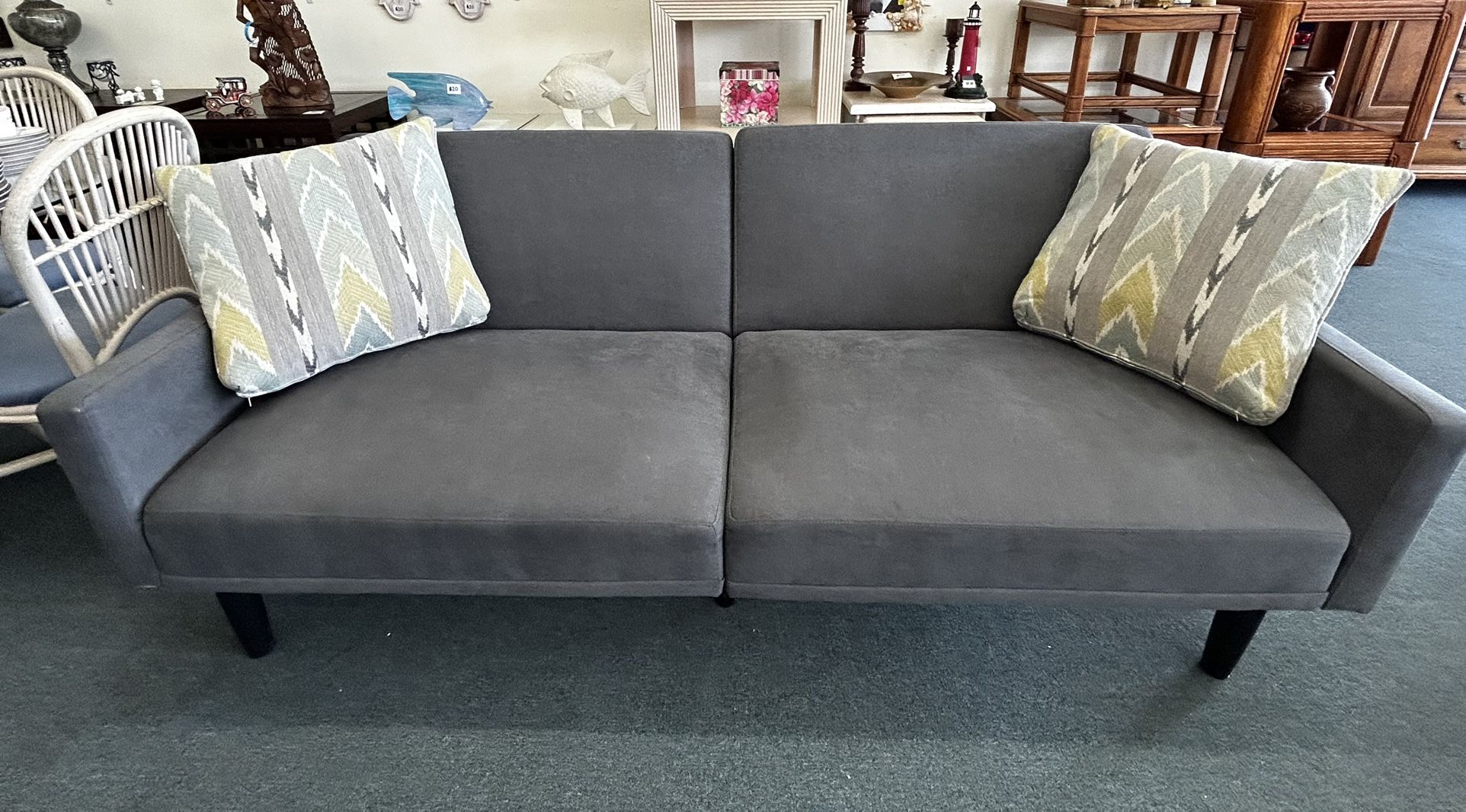 Futon Couch & Accent Pillows Small Space Furniture