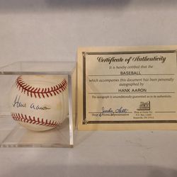 Hank Aaron Signed/Autographed Baseball SHOP AT HOME COA BALLQUBE