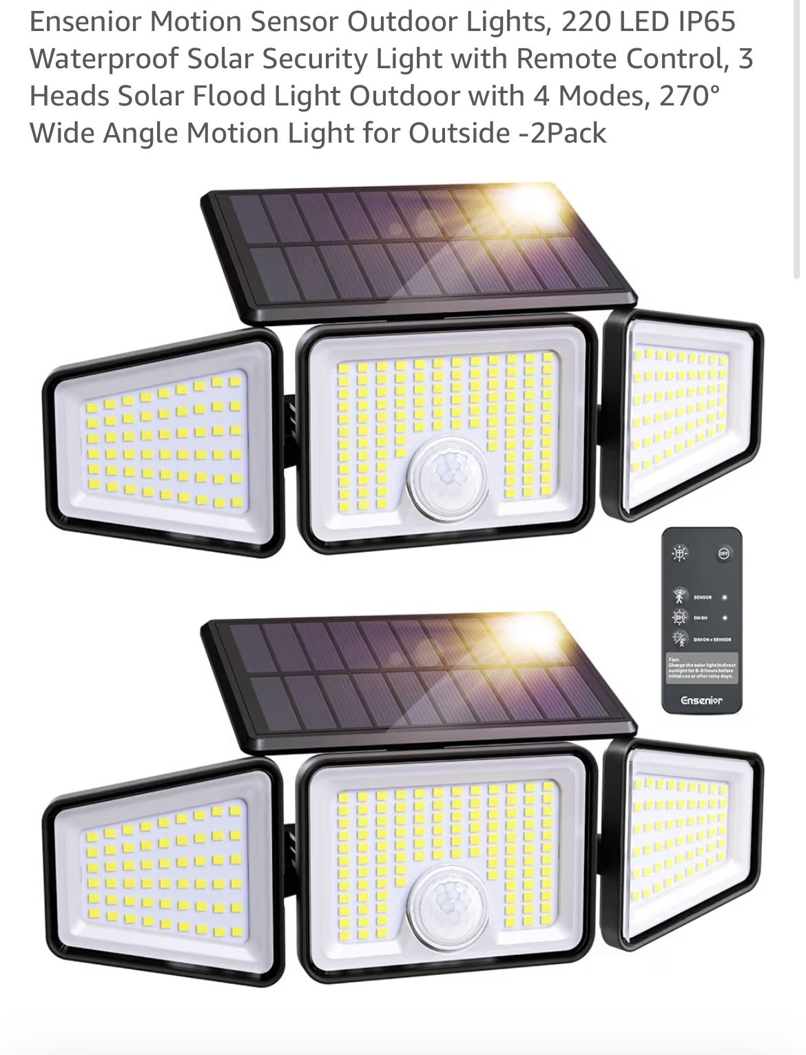 Brand New : Solar Motion Sensor Outdoor Lights