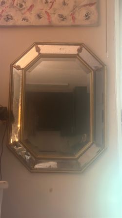 Vintage Hollywood Regency Octagonal Wall Mirror