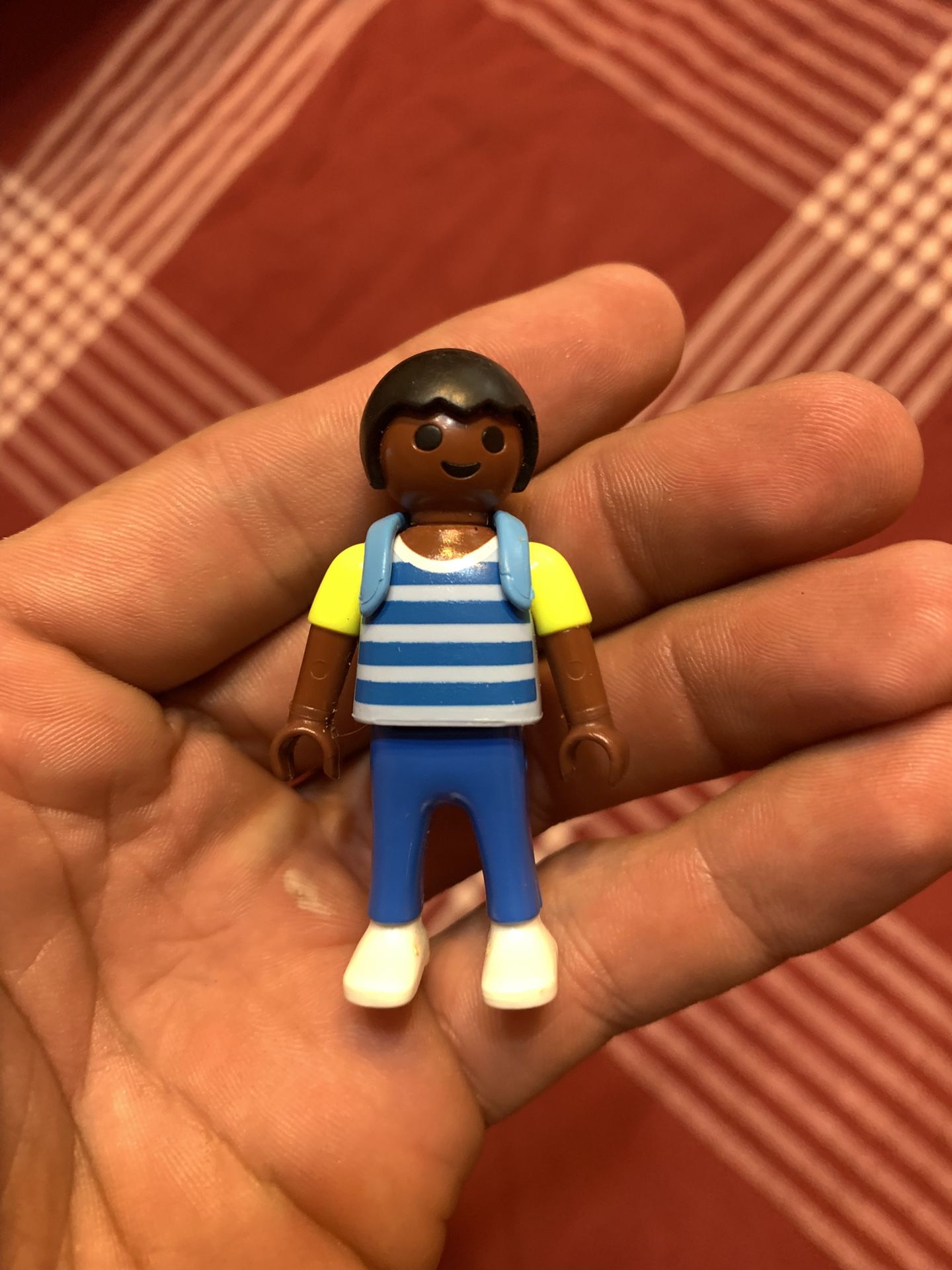 1995 Geobra Playmobil African American Boy Toy Figure