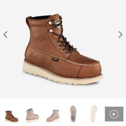 SIZE 7.5 IRISH SETTER BY RED WING WATERPROOF LEATHER SAFETY TOE BOOTS BRAND NEW