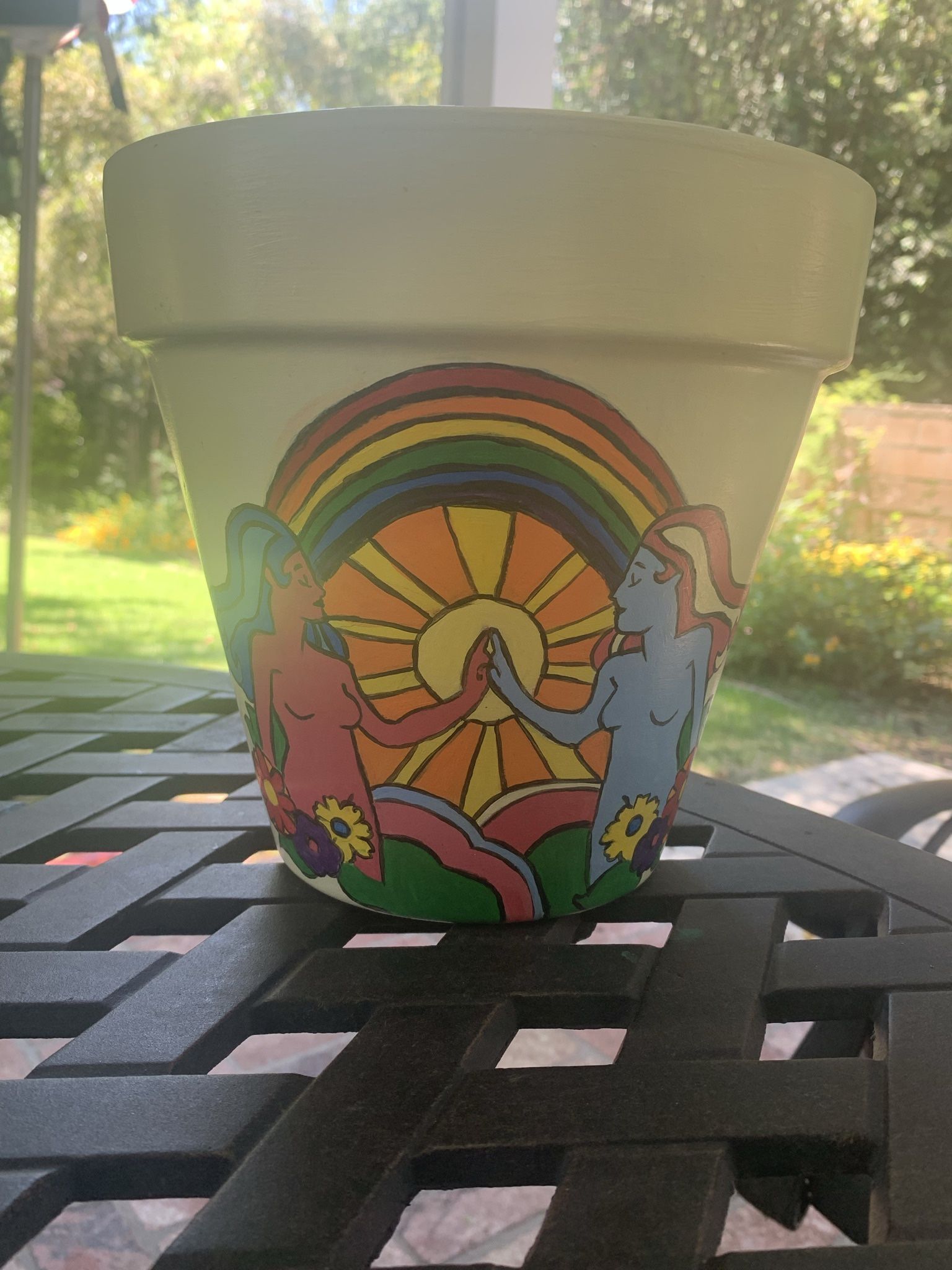 Hand painted Garden Pot