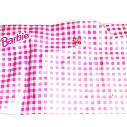 Vintage Barbie Pink Gingham Plastic Blanket
