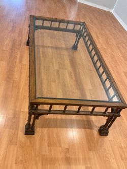 Vintage Glass Top Coffee Table
