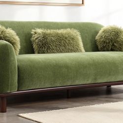 Brand New Olive Green Mid-Century Style Sofa (Pillows Included)