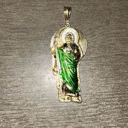 Gold Plated San Judas Pendant 