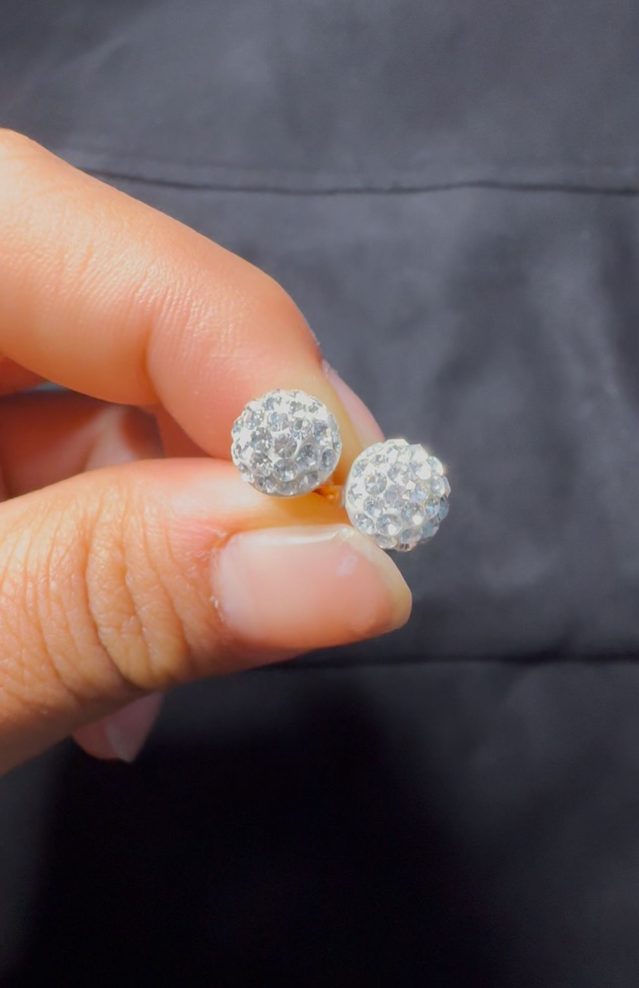Aretes Esfera De Plata Con Zirconia