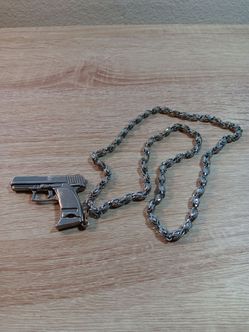 Gun Pendant Chain Necklace