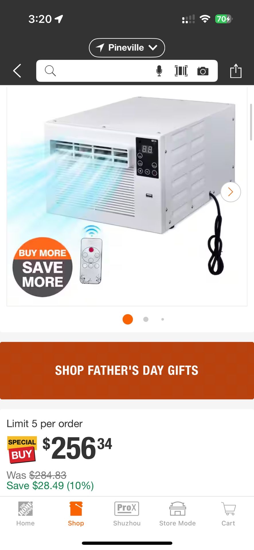 Brand New 2,500 BTU Portable Air Conditioner Cools 45 sq.ft. with Dehumidifier and Remote for Camping, Fishing and RV in White