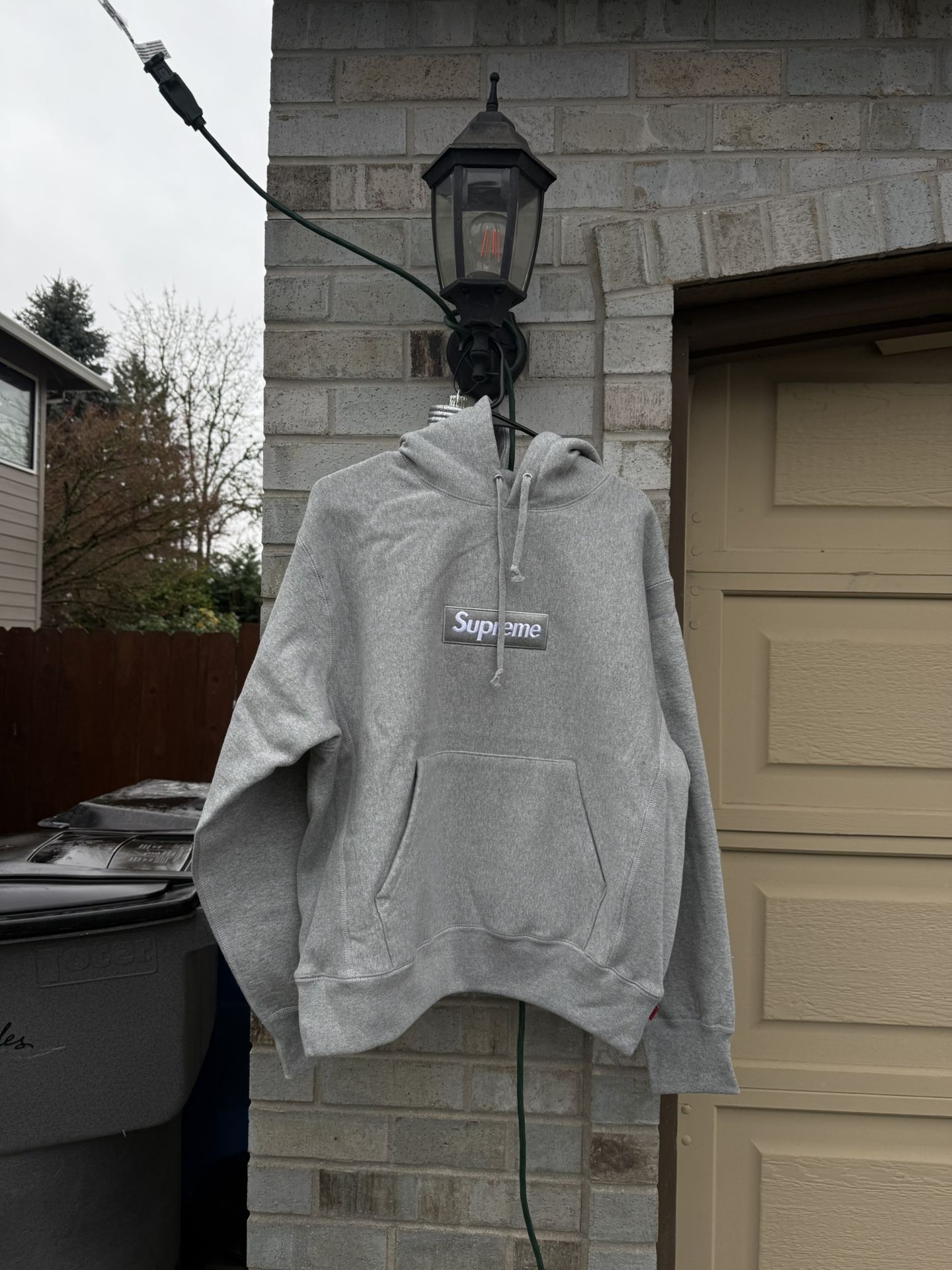 Supreme Silver Box Logo Hoodie