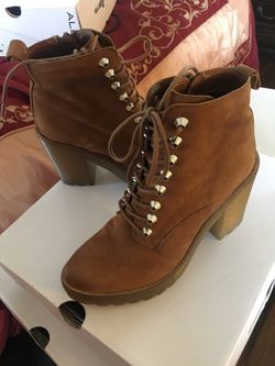 Brown Aldo high heels boots size 6