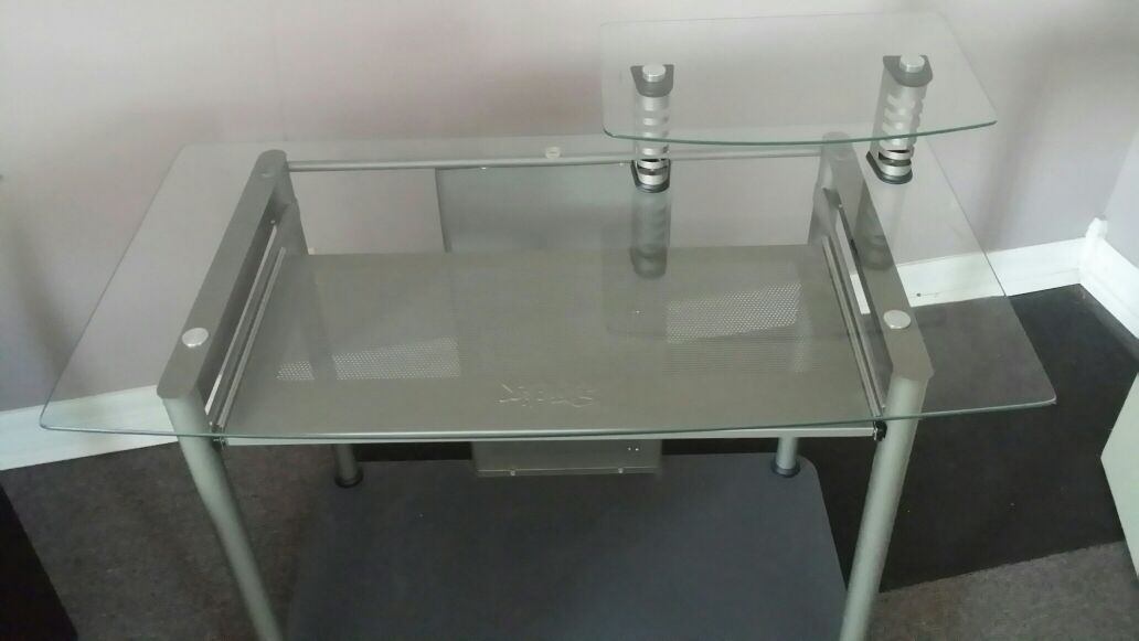 Studio RTA Glass top computer desk