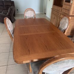 Vintage Oak Dining Set Leafed 