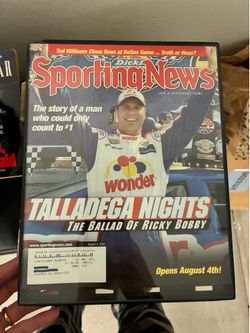 Ricky Bobby sporting news magazine (framed)