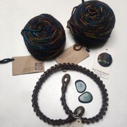 Felted/knitted Purse Kit:  Yarn, Buttons And Strap