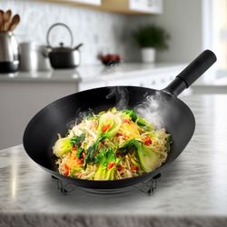 NuWave Induction Hot Wok with 14" Carbon Steel Wok, Glass Lid & Stand