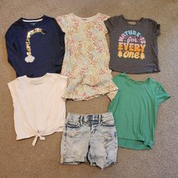 Girls Size 8 shirts and size 7 short bundle