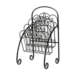 VINTAGE 1960’s BLACK METAL MAGAZINE RACK/ORGANIZER 