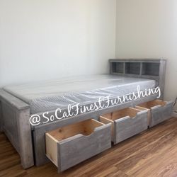 Twin XL Bed with Drawers And Mattress 