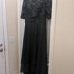 JJ House Black Sequins And Lace, Chiffon Gown 