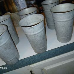 Antique Hammered Aluminum Cups