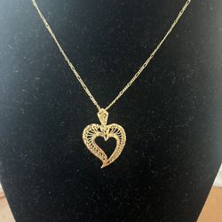 14k Gold Heart Pendant Necklace