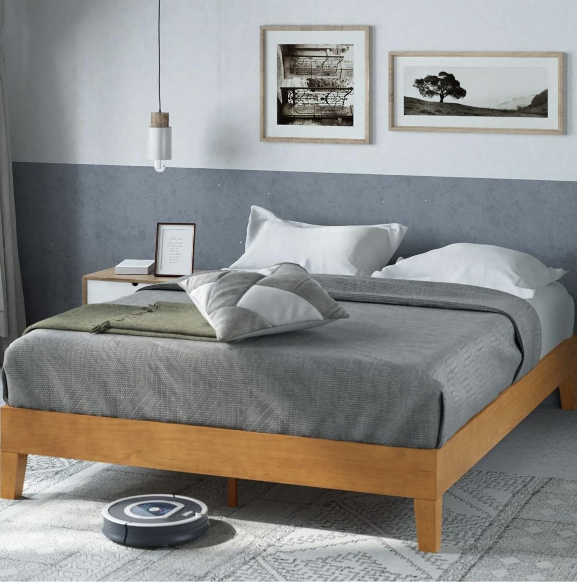 Solid Wood King Bed Frame