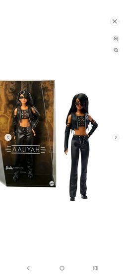 Barbie Signature Aaliyah Collectible Doll in Black Faux Leather Outfit