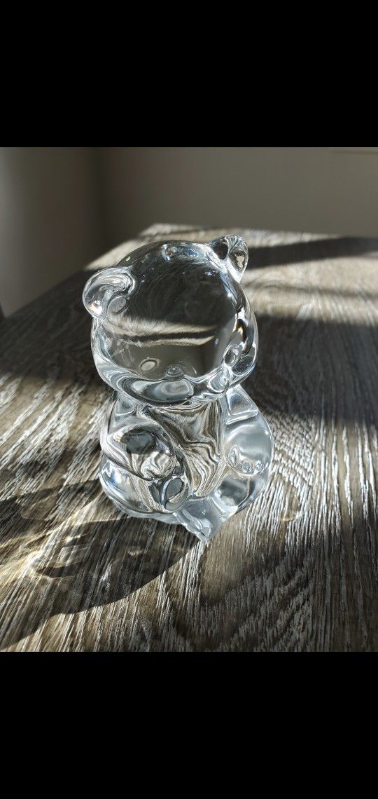 Princess House 24% Lead Crystal Bear Paperweight Germany 