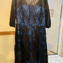 Royal Blue & Black Dress