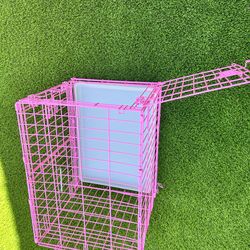 Dog cage crate pink Medium sz like new