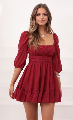 Lucy In The Sky Red Neia Ruffle Dress