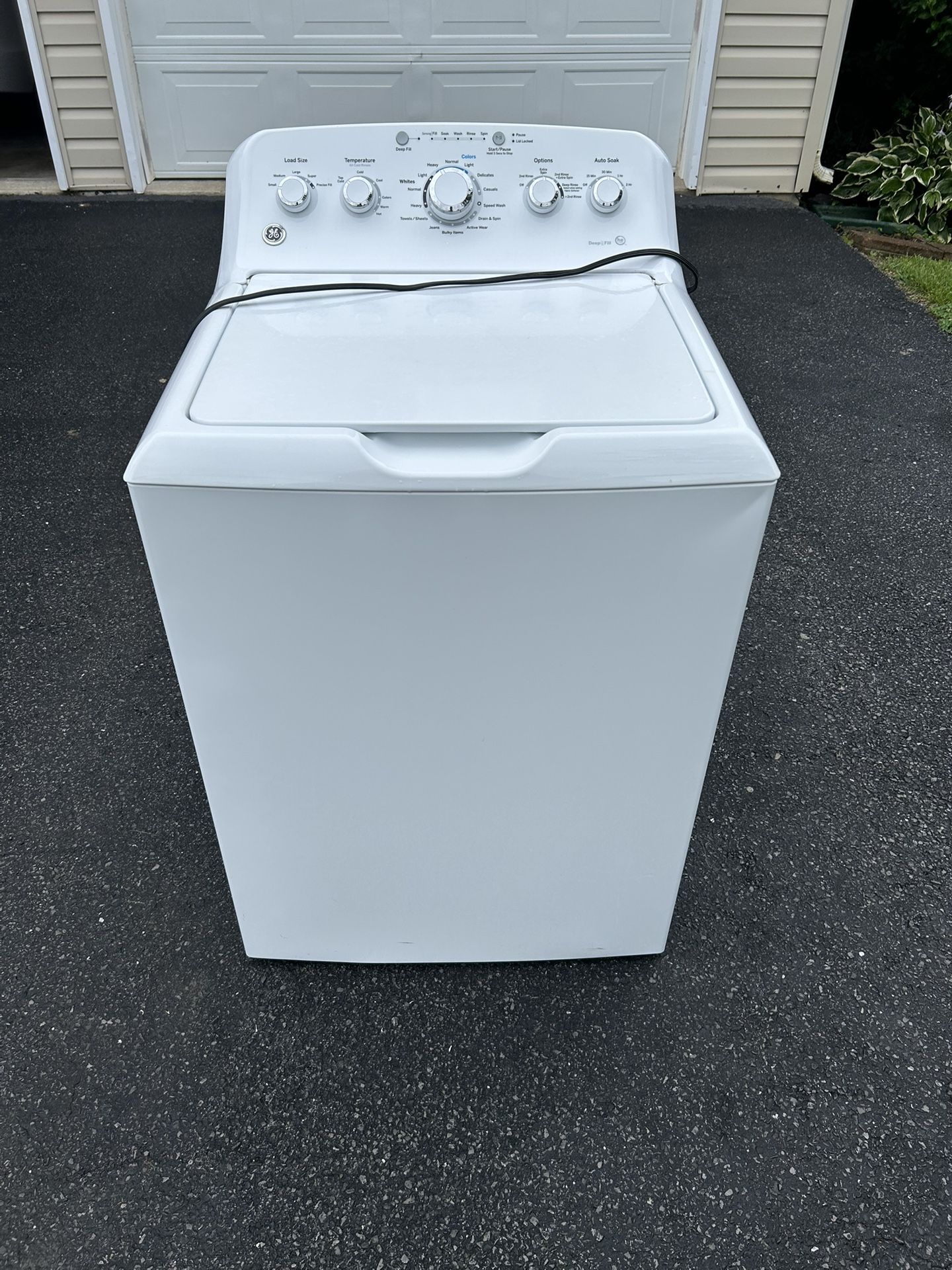White GE Top Load Washing Machine