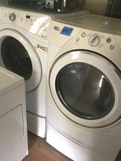 Whirlpool duet washer and dryer set/ 90 day warranty/ delivery and installation are available