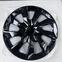 Shiny black hubcaps 16” set of 4 wheel rim covers Toyota Honda hiunday Nissan Kia Volkswagen more… tapas de rin polveras tapa cauchos negras 