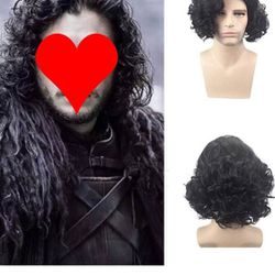 BERON Short Curly Fluffy Cool Natural Looking Cosplay Party Halloween Costume Wigs Come with Wig Cap (Black