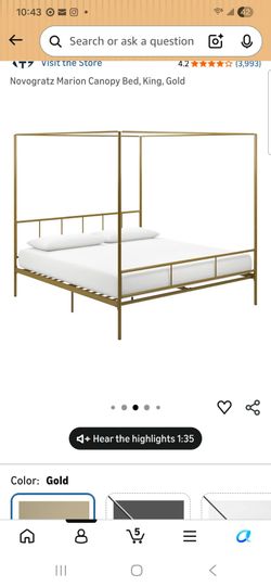 Gold canopy bed