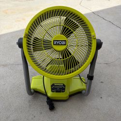 RYOBI ONE+ 18V Cordless Hybrid WHISPER SERIES 12 in. Misting Air Cannon Fan (Tool Only)