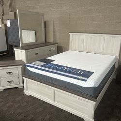 4 Pc Queen Farmhouse Bedroom Set 