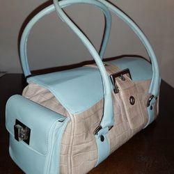 Weitzman handbag Leather Crocodile /Tan Blue