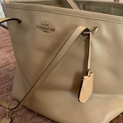Tote Bag Beige Large Coach 