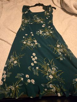 Pretty dark green midi dress EUC
