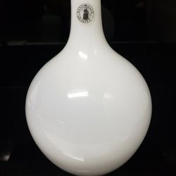 7.75" Ikea Milk White Cased Glass Vase