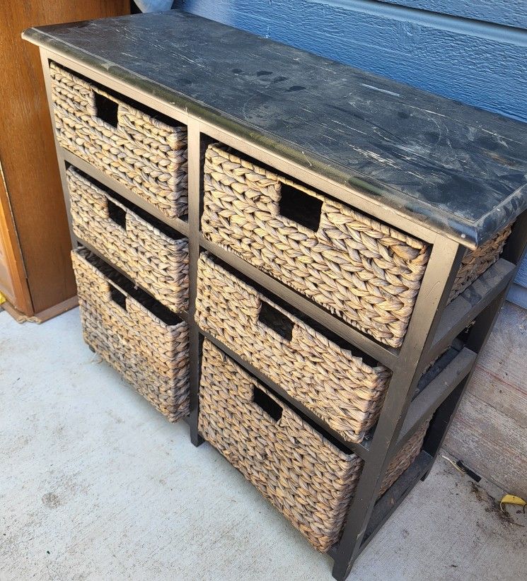 Dresser & End Table with Basket Drawers