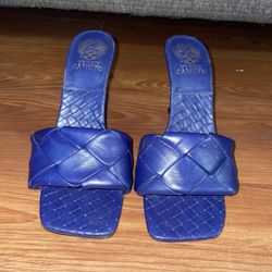 Vince Camuto Blue Quilted Heels