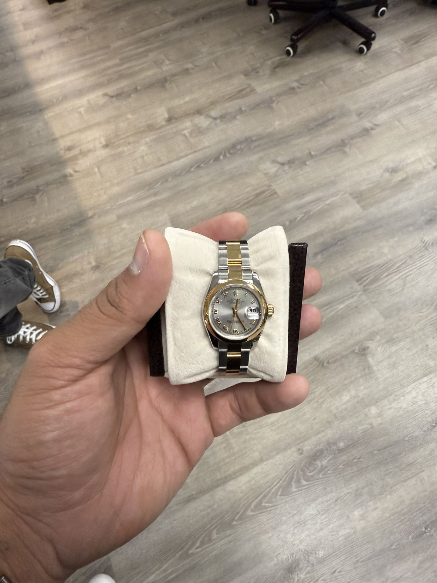 Rolex 179163 Ladies Datejust Silver Roman Dial 18K Yellow Gold and steel 