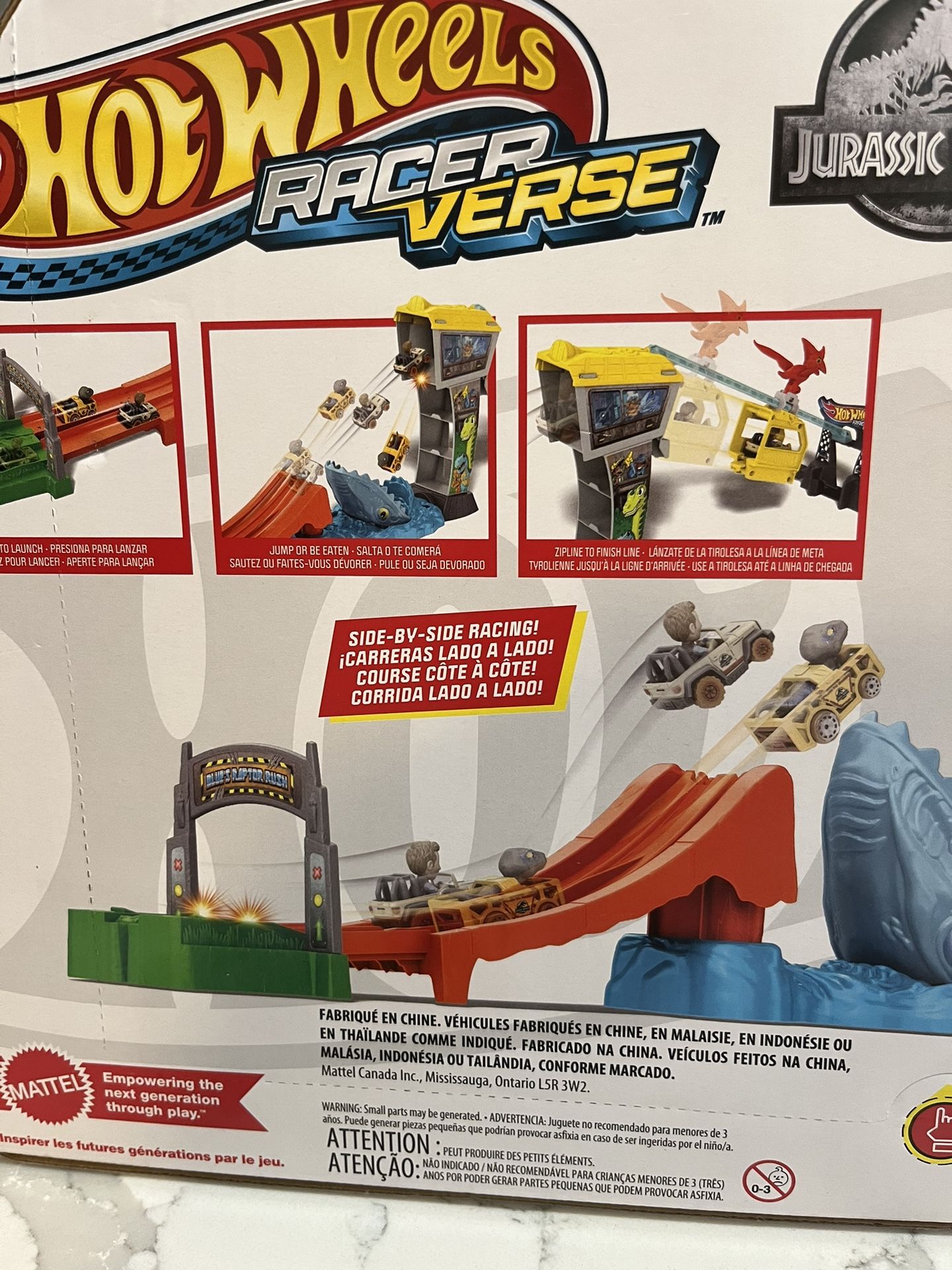 Hot Wheels Track Set Toy Cars RacerVerse Jurassic World Blue s Raptor Rush Track Set with 2 Die Cast Racers Blue The Dinosaur Owen for Sale in Chula Vista CA OfferUp