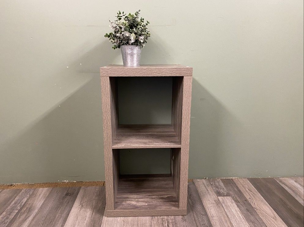 Ash Grey 2-Cubby Shelf