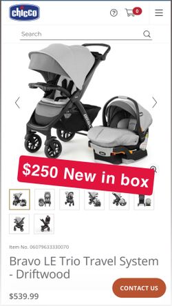 Chicco Bravo LE Stroller & Baby Carrier Travel System - Driftwood